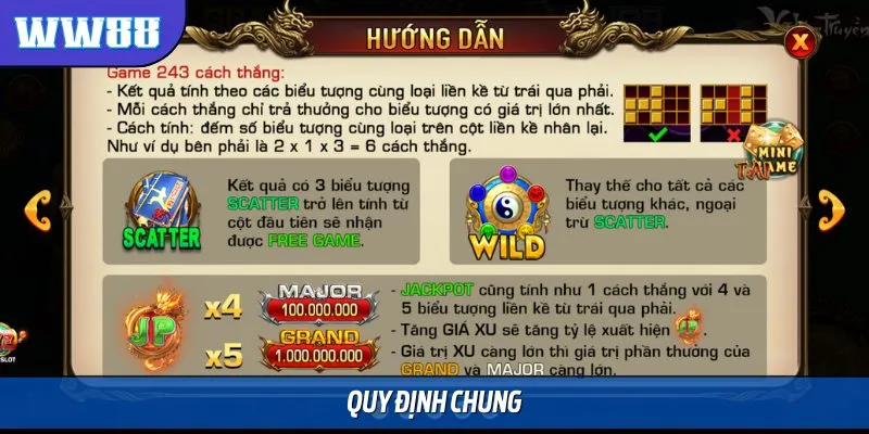 Một số quy định cơ bản trong trò chơi Slot Võ Lâm Truyền Kỳ